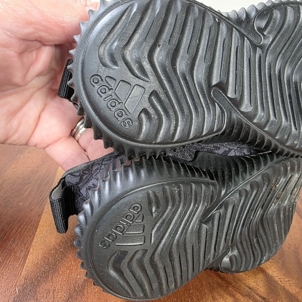 Adidas Kids FortaRun AC Black/Grey Palm Leaf Print Sneakers Size 4K